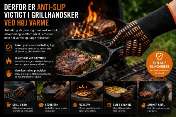 Derfor er anti-slip vigtigt i grillhandsker ved h�j varme