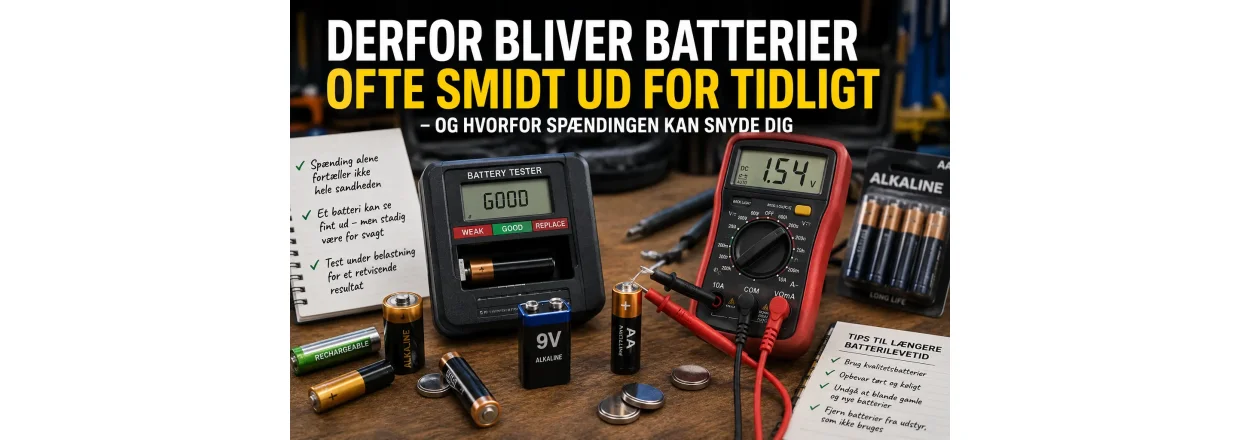 Derfor bliver batterier ofte smidt ud for tidligt � og hvorfor sp�ndingen kan snyde dig