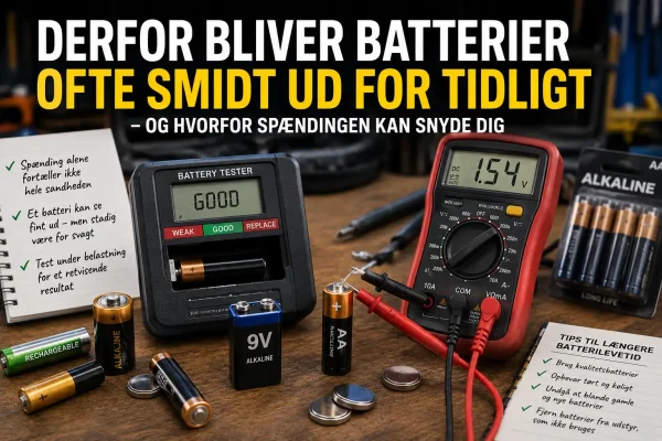 Derfor bliver batterier ofte smidt ud for tidligt � og hvorfor sp�ndingen kan snyde dig