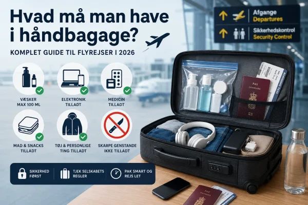 Hvad m� man have i h�ndbagage? Komplet guide til flyrejser i 2026