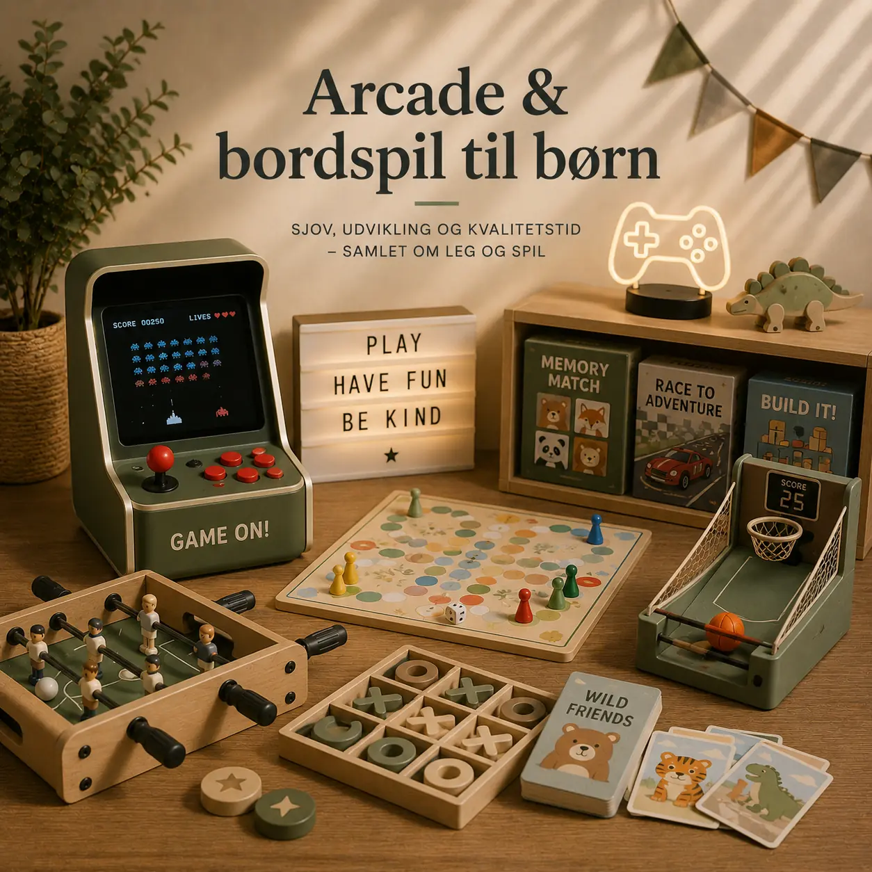 Arcade & bordspil til b&oslash;rn