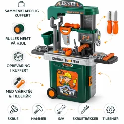 Funktioner p� b�rne v�rkt�jsb�nk med opbevaring