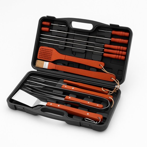 Grilludstyr i kuffert 18 dele