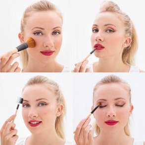 Makeup brster i tr 5 dele