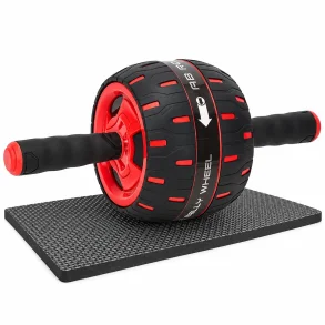 Ab wheel med returfjeder og kn�m�tte i sort og r�d