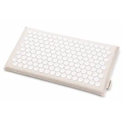 Akupressur pigm�tte til smertelindring vist p� hvid baggrund med trykpunkter til ryg og nakke