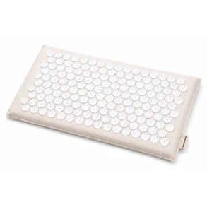 Akupressur pigm�tte til smertelindring vist p� hvid baggrund med trykpunkter til ryg og nakke