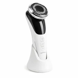EMS ansigtsmassageapparat med LED lys og varmefunktion p� hvid baggrund