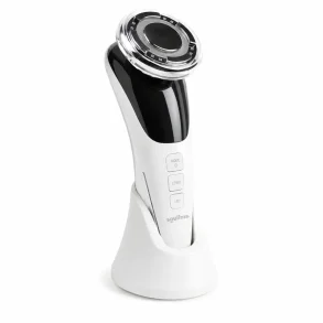 EMS ansigtsmassageapparat med LED lys og varmefunktion p� hvid baggrund