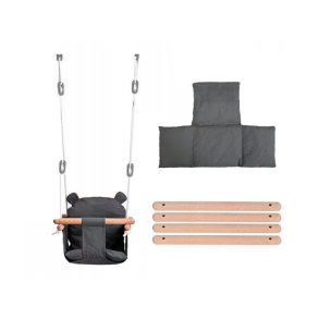 Babygynge med sele og tr�b�jler � bl�d bucket gynge, gr�