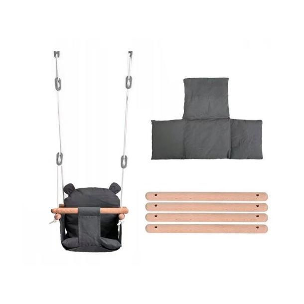 Babygynge med sele og tr�b�jler � bl�d bucket gynge, gr�