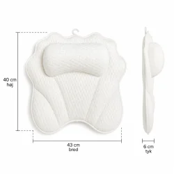 Badekarspude med nakkest�tte i m�lene 43 cm bred og 40 cm h�j