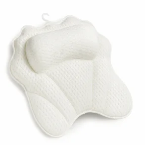 Hvid ergonomisk badekarspude med nakkest�tte og bl�d polstring