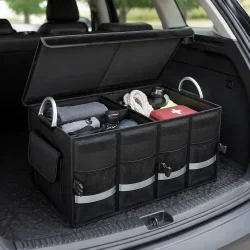 Bagagerums organizer placeret i bilens bagagerum