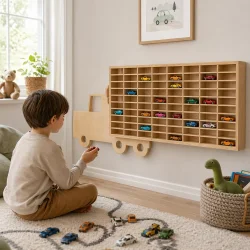 Bil hylde b�rn i tr� med mange rum brugt i b�rnev�relse med leg