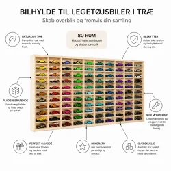 Bilhylde til leget�jsbiler i tr� med 80 rum infografik med funktioner og fordele 