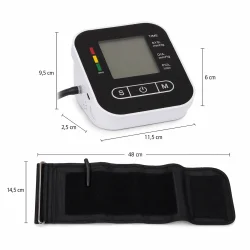 Blodtryksm�ler overarm med m�l og dimensioner vist