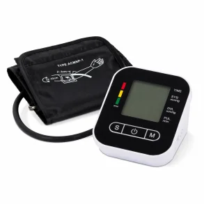 Blodtryksm�ler overarm med LCD display p� hvid baggrund