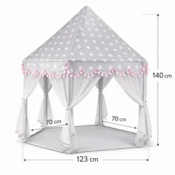 Dimensioner p� b�rnetelt 123 x 123 x 140 cm &ndash; stort legetelt til b�rn med god plads