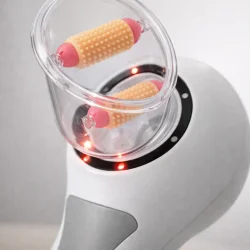 cellulite massager med vakuum og LED lys detalje af massagehoved