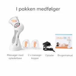 cellulite massager med vakuum og LED lys med tilbeh�r i pakken