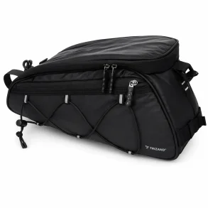 Cykeltaske bagageb�rer 2-i-1 med stor kapacitet p� hvid baggrund 