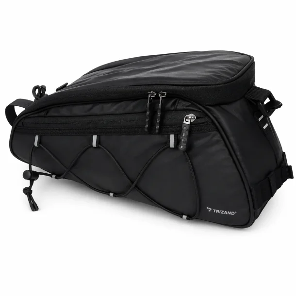 Cykeltaske bagageb�rer 2-i-1 med stor kapacitet p� hvid baggrund 