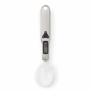 Digital m�leske med LCD display og pr�cis vejning p� hvid baggrund