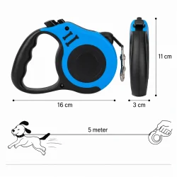 Flexline hund 5m med sikker bremse med tydelige m�l og dimensioner