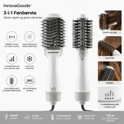 F�nb�rste med ionisk teknologi infografik &ndash; funktioner, varmeindstillinger og volumen