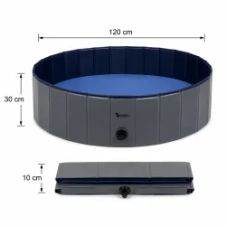 Foldbar hundepool med m�l og kompakt opbevaring til udend�rs brug