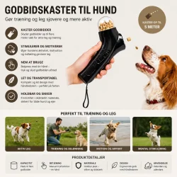 Godbidskaster til hund infografik med funktioner og tr�ning