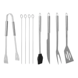 Grillbestik s�t i rustfrit st�l � BBQ tilbeh�r med taske