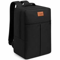 Sort h�ndbagage rygs�k med frontlomme, topgreb og justerbare skulderstropper