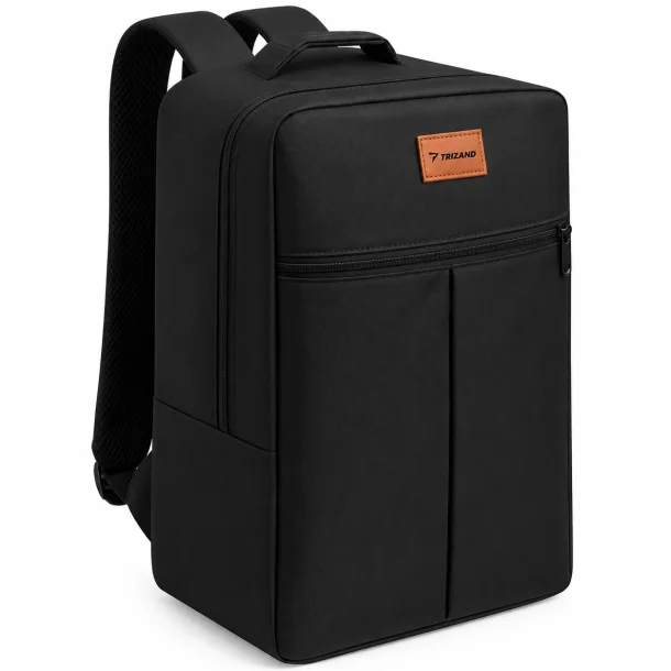 Sort h�ndbagage rygs�k med frontlomme, topgreb og justerbare skulderstropper