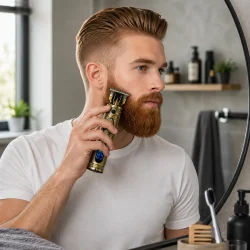 H�rtrimmer til m�nd anvendt til trimning og formning af sk�g foran spejl