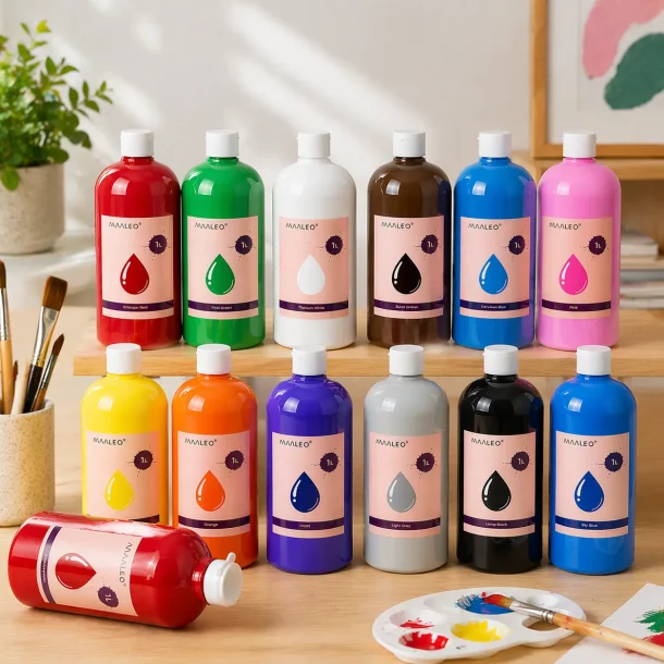 Hobbymaling 12x1L s�t brugt til kreative projekter med pensel