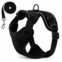 Hundesele til sm� hunde med refleks og trykfri anti tr�k design p� hvid baggrund