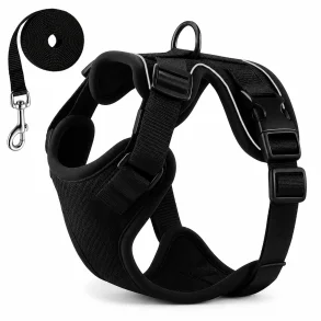 Hundesele til sm� hunde med refleks og trykfri anti tr�k design p� hvid baggrund