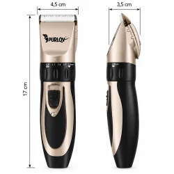 Hundetrimmer med m�l p� 17 cm i h�jden, 4,5 cm i bredden og 3,5 cm i dybden