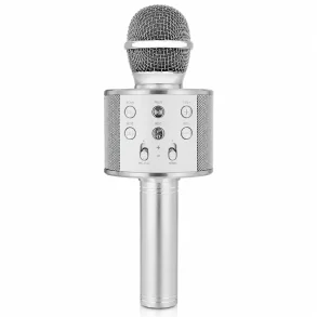Karaoke Mikrofon med H�jttaler � Syng Tr�dl�st med Bluetooth, USB & AUX