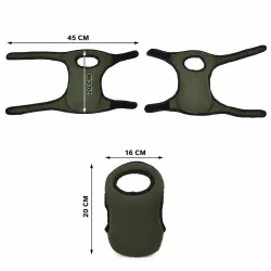 Dimensionsgrafik af kn�beskyttere med m�l p� 45 cm og 20 cm vist p� hvid baggrund