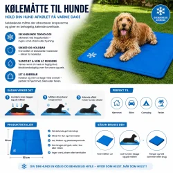 k�lende hundem�tte infografik viser k�leeffekt og komfort for hund i varme