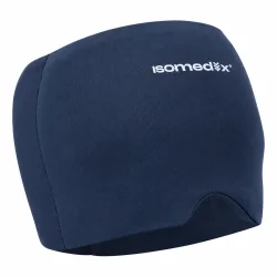 M�rkebl� k�lemaske med hydrogel til hovedet, vist fritst�ende p� hvid baggrund.