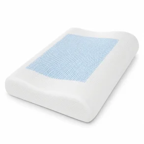 K�lende ergonomisk pude med bl� gel og memory foam til hoved og nakke