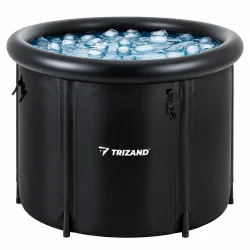 Koldtvandskar til isbad p� 320 liter med sort rund konstruktion og �ben top.