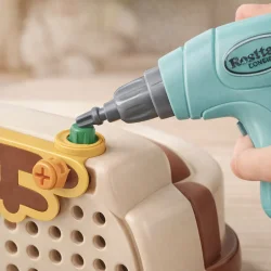 Konstruktionsleget�j med boremaskine byggeplade detalje af skruer og boremaskine