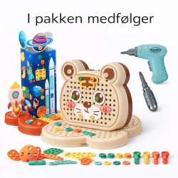 Konstruktionsleget�j med boremaskine byggeplade alle dele og indhold i pakken