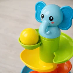 kuglebane t�rn med spiralbaner og kugler detalje af elefant og top