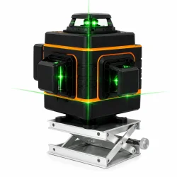 4D krydslaser med 360� gr�nne laserlinjer p� justerbar platform til pr�cis opm�ling og nivellering